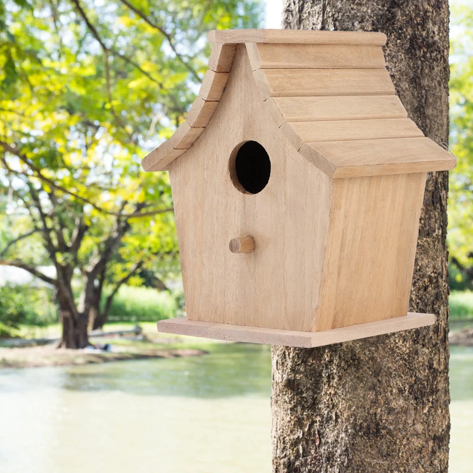 Nichoir suspendu en bois pour oiseaux, boîte de reproduction, fournitures pour animaux de compagnie 