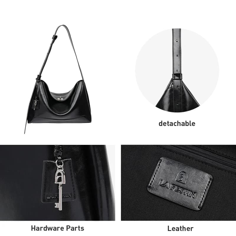 LA FESTIN-Sac à Bandoulière en Cuir de Grande Capacité pour Femme, Fourre-Tout Populaire à la Mode