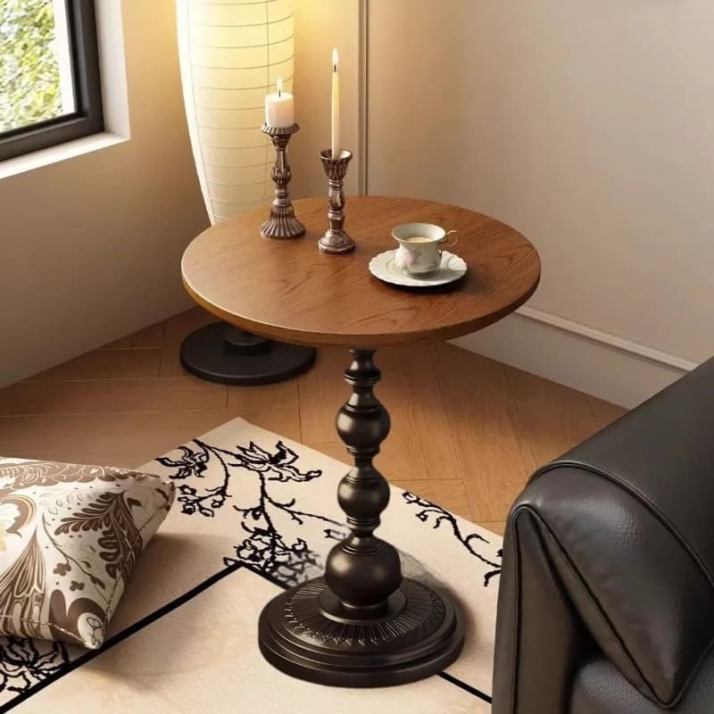 1 petite table d'appoint créative de style rétro pour le salon, table basse, petite table basse rond