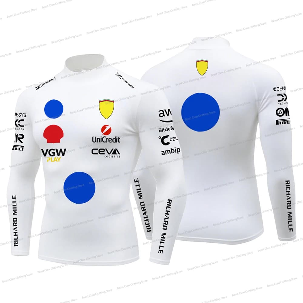 T-shirt de compression à col montant pour homme Hamilton 44, séchage rapide, pour sports de plein ai