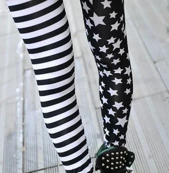 Nouveau jegging élastique rayure étoile imprimé Leggings mode pantacourt femme leggins crayon pantal