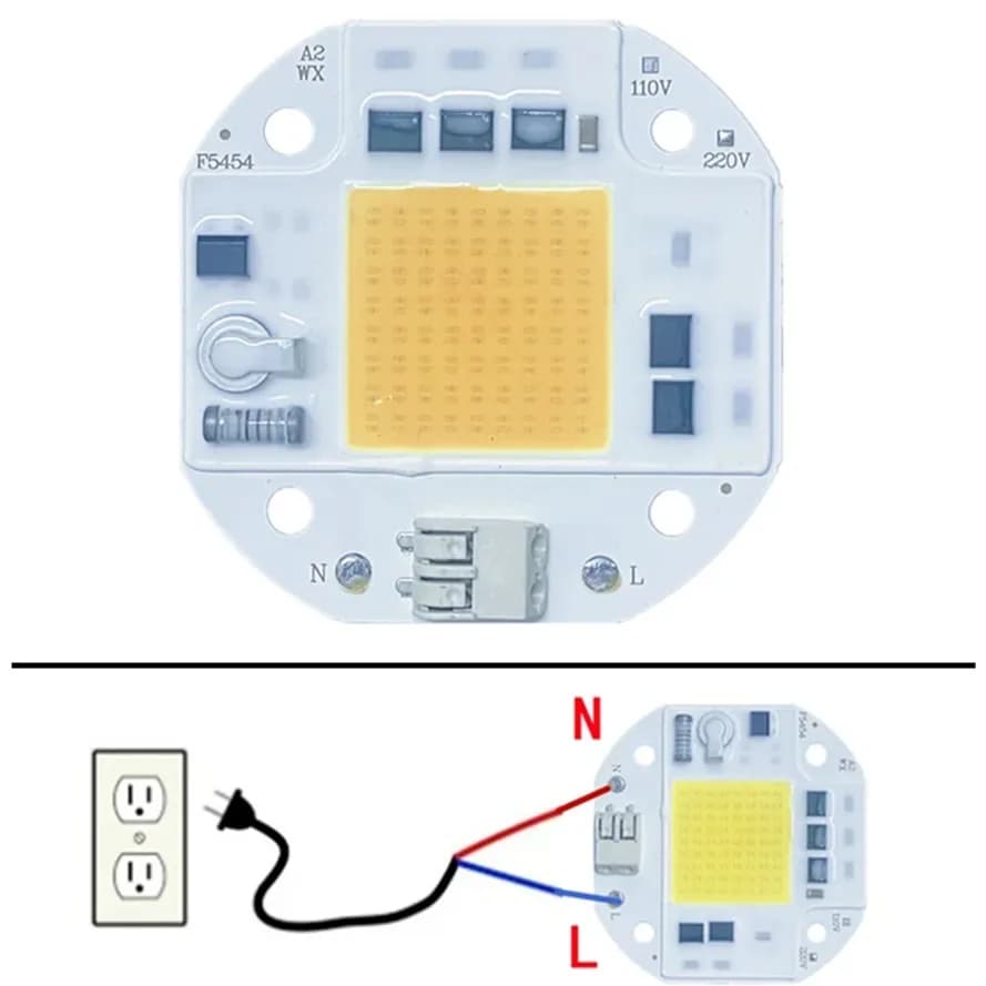 RnnTuu-Puce LED COB pour budgétaire, pas besoin de pilote, perles de lampe LED pour budgétaire, écla