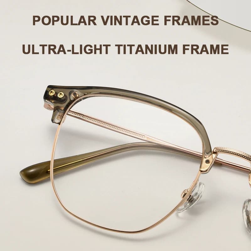 2025 nouveau cadre en titane lunettes polygonales cadre hommes acétate sourcil cadre lunettes à la m