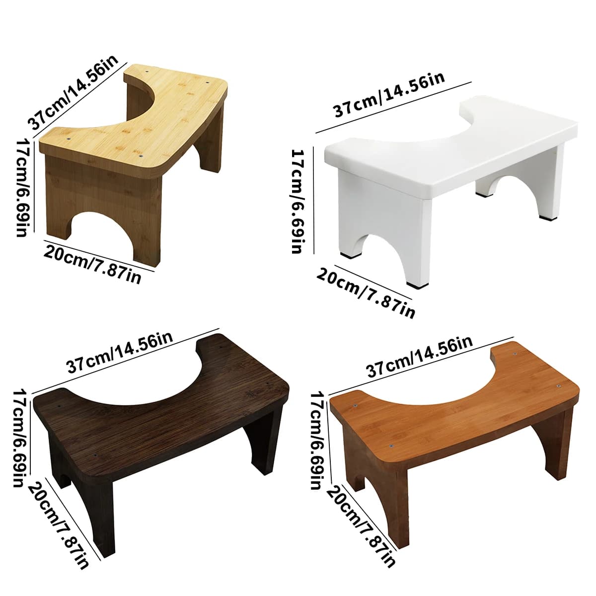 Tabouret de toilette portable robuste en bambou pour adultes, large et stable, tabouret de pot de sa