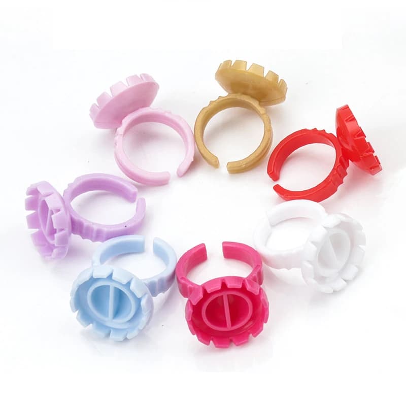 AILEISHI 100 pièces jetable cils colle ventilateur tasse anneaux support conteneur tatouage Pigment 