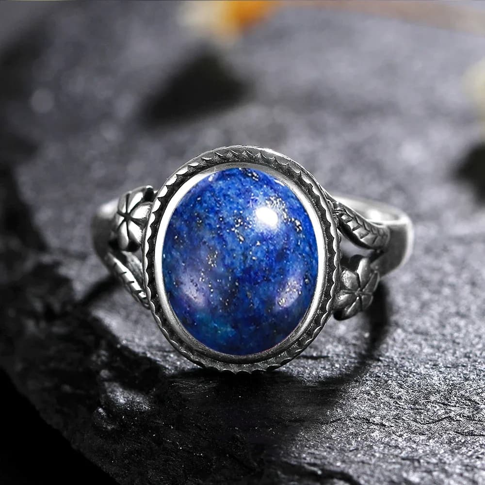 Vinatge bague en argent Bijoux féminins pierre de lune naturelle oeil de tigre anneaux personnalisés