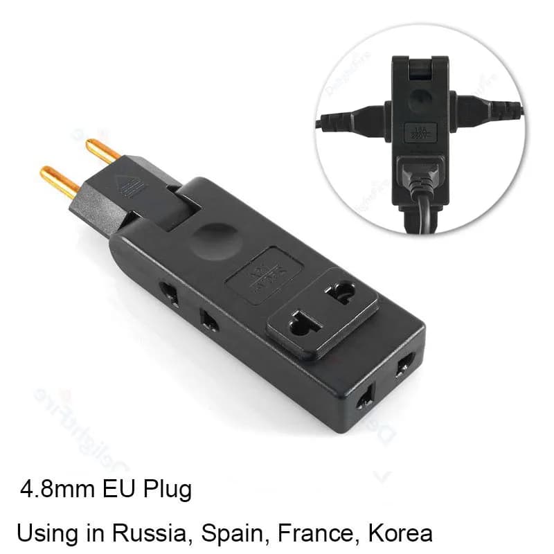 Prises d'extension de prise UE 4 en 1 pliables, France, Allemagne, Espagne, convertisseur de prise C