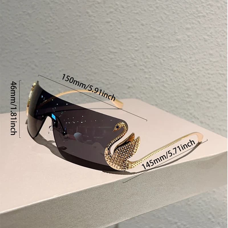 KAMMPT sans monture Y2k lunettes de soleil femmes mode monobloc dégradé nuances 2025 nouveau à la mo