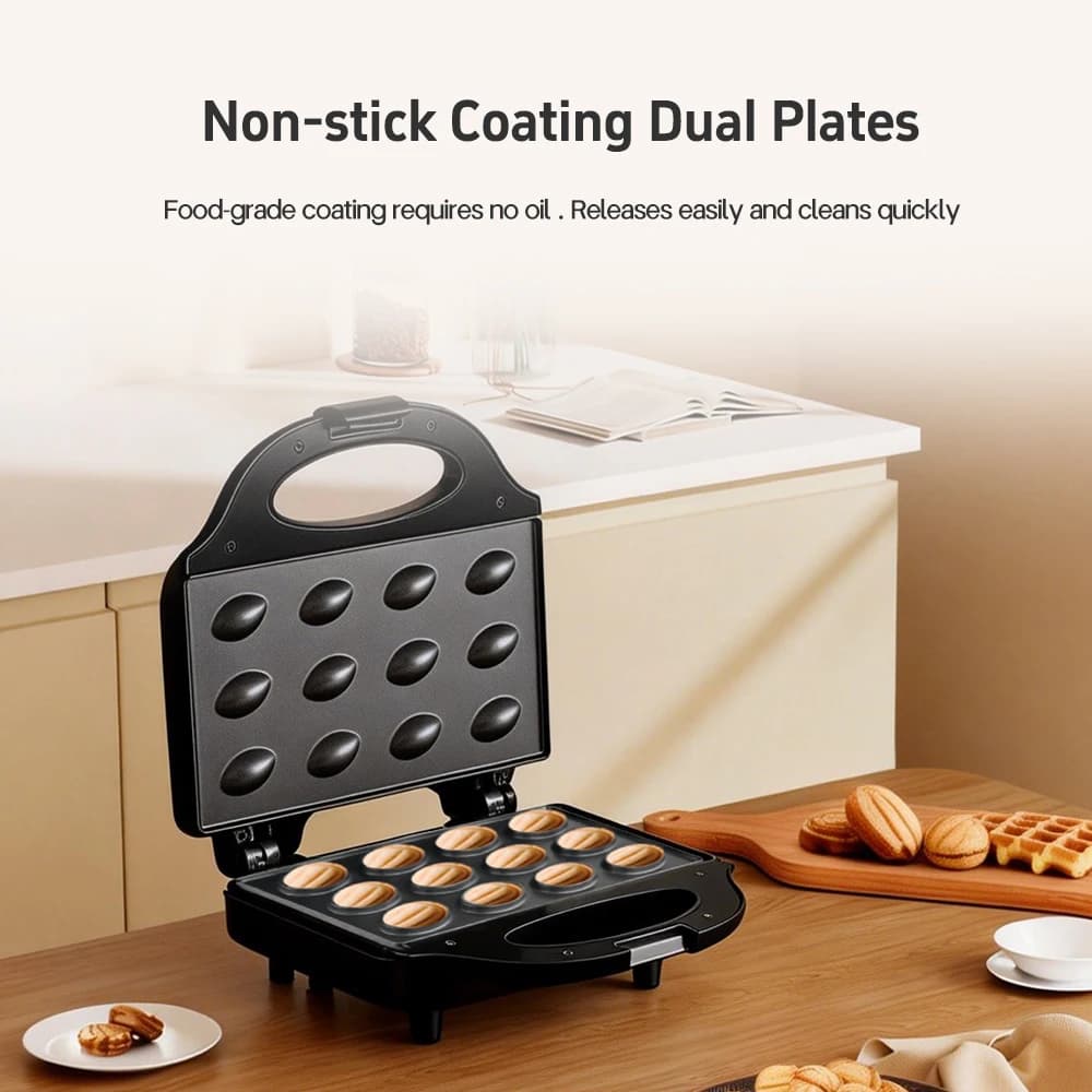 Gaufrier électrique pour gâteaux aux noix, avec noix, 12 trous, cuisson de Biscuits, fabrication pou