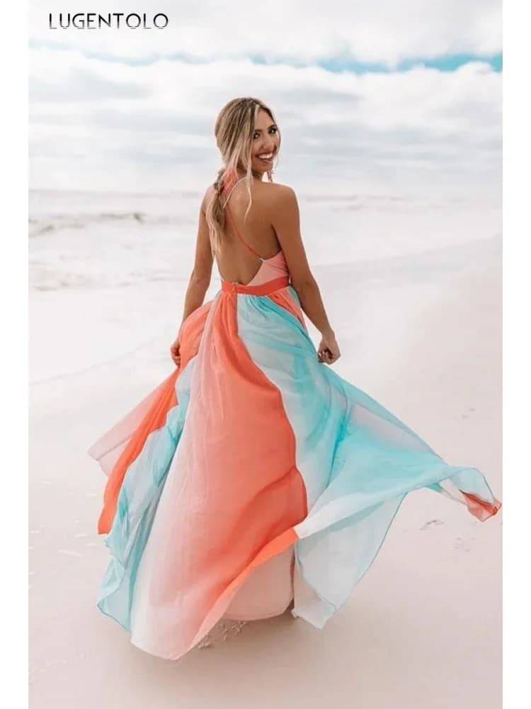 Robe sexy à bretelles spaghetti pour femmes, maille, col en V, mince, grande balançoire, couleurs ar