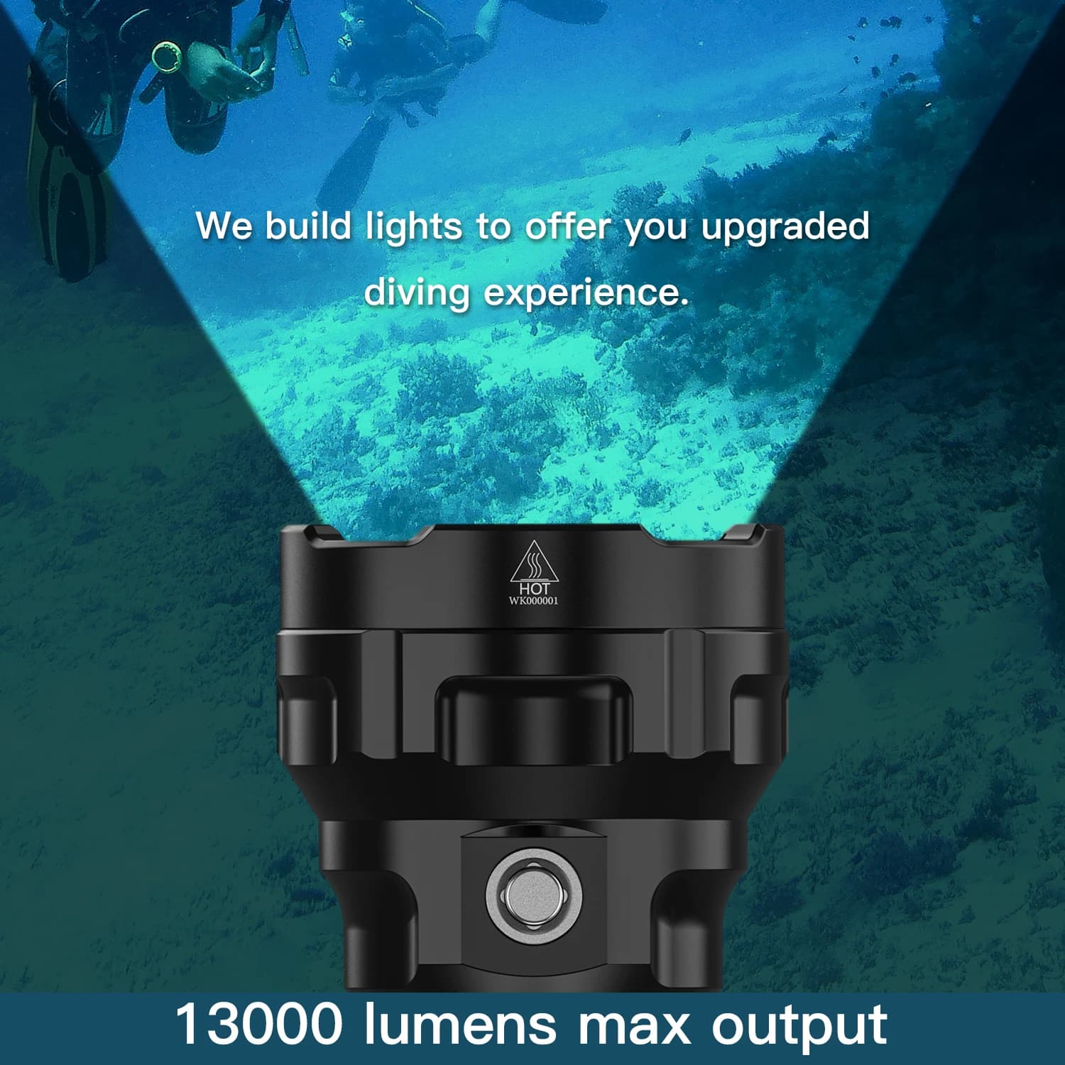 Wurkkos DL70 lampe de poche de plongée sous-marine haute puissance 13000LM projecteur IPX8 étanche 4