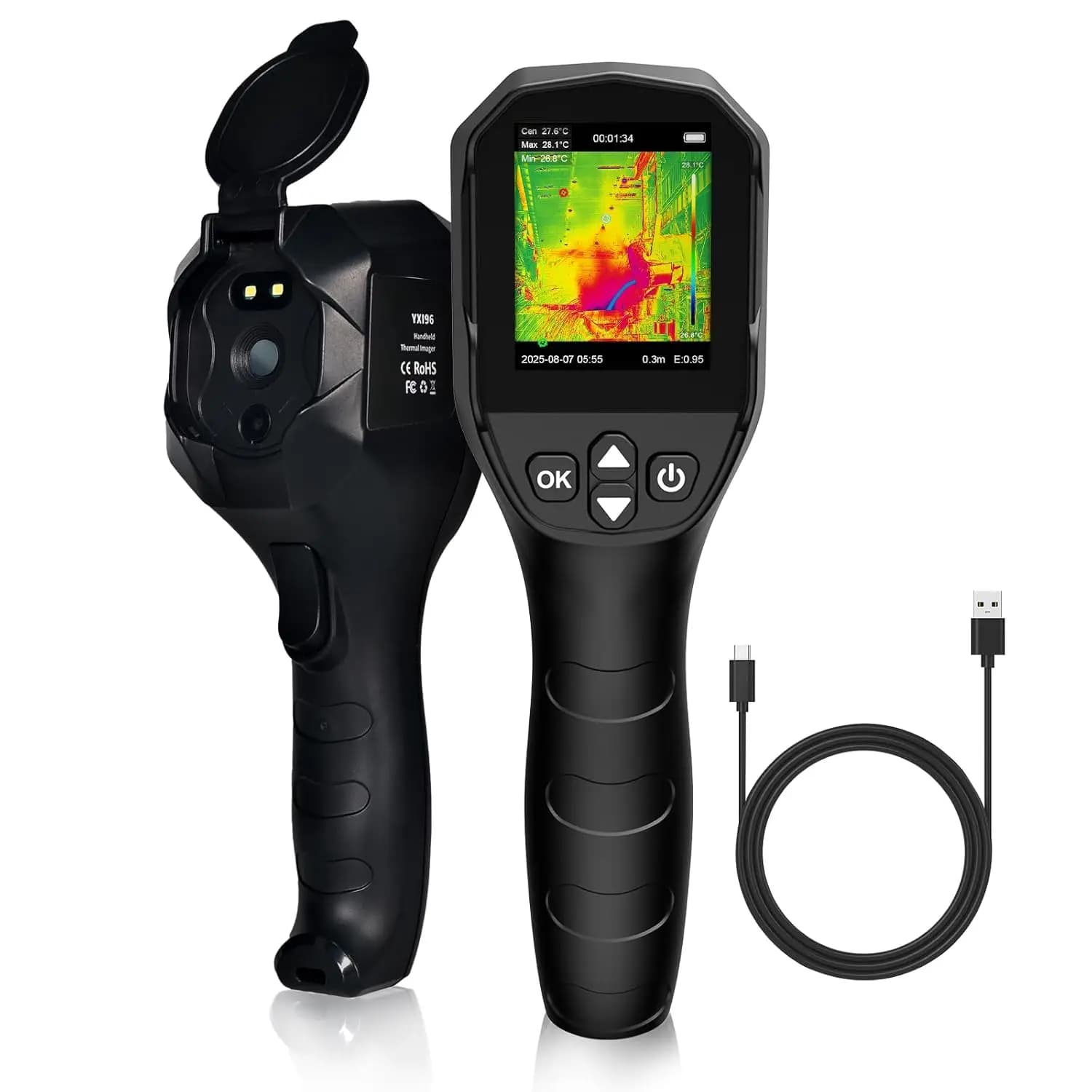 Caméra thermique 240×240 à super résolution, imageur thermique infrarouge WiFi avec mode de fusion p
