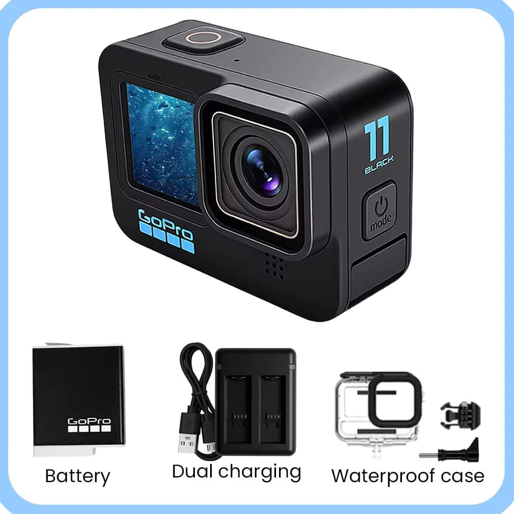 Gopro Hero 11 caméra d'action noire Hyper Smooth 5.0 enregistrement de cyclisme scène de nuit prise 
