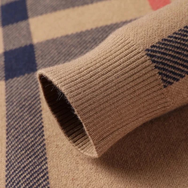 Pull de luxe haut de gamme pour hommes marque de styliste col rond rayé en laine mode européenne tri