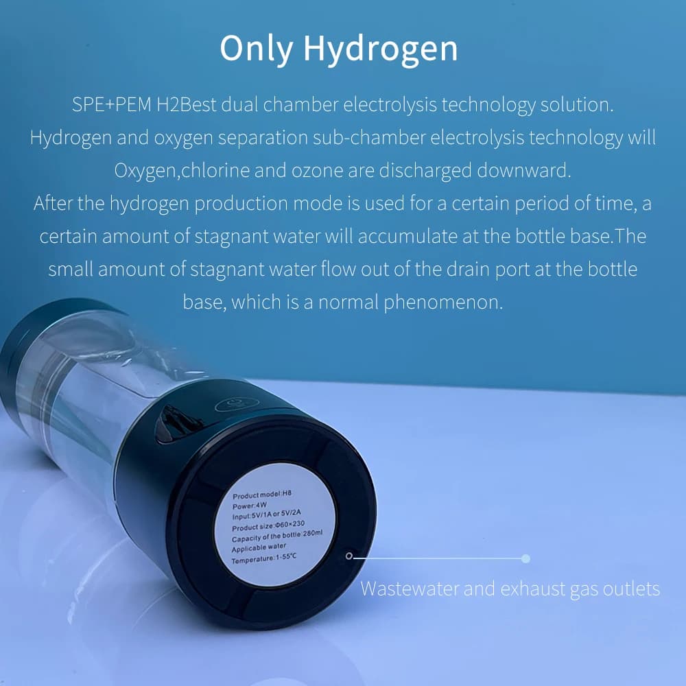 BlueVida nouveau générateur d'eau Nano hydrogène de 8e génération bouteille DuPont SPE/PEM hydrogéna