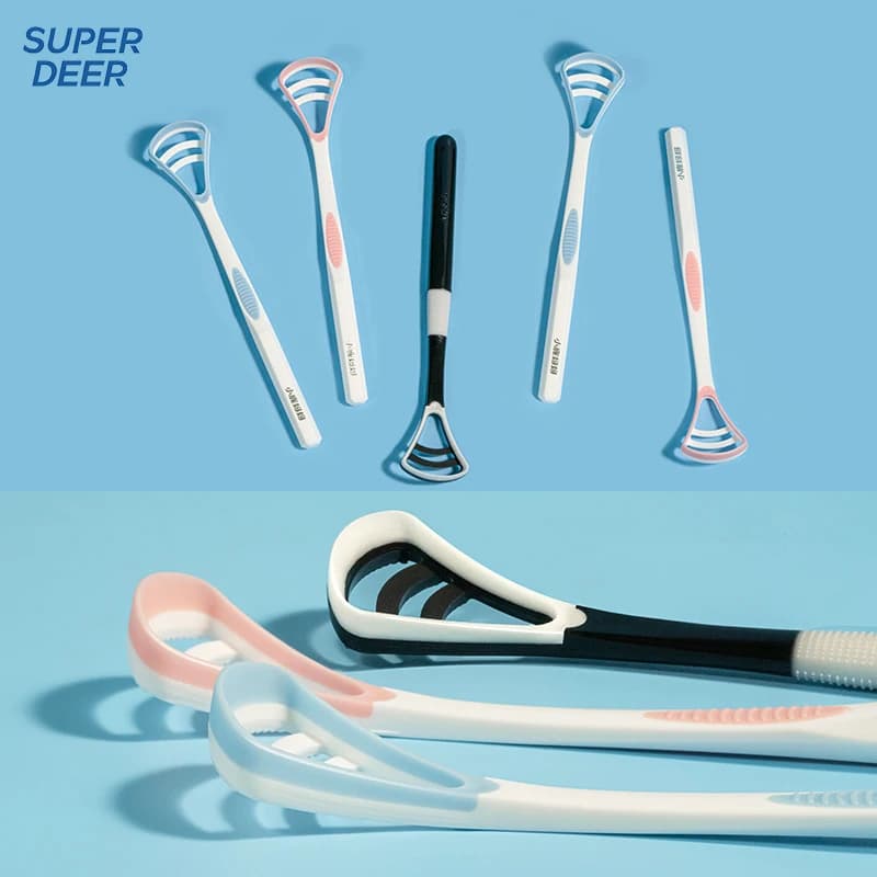 Super Deer Grattoir à Langue en Silicone 1 Pièce Couleur Macaron Brosse Nettoyante Outils de Nettoya