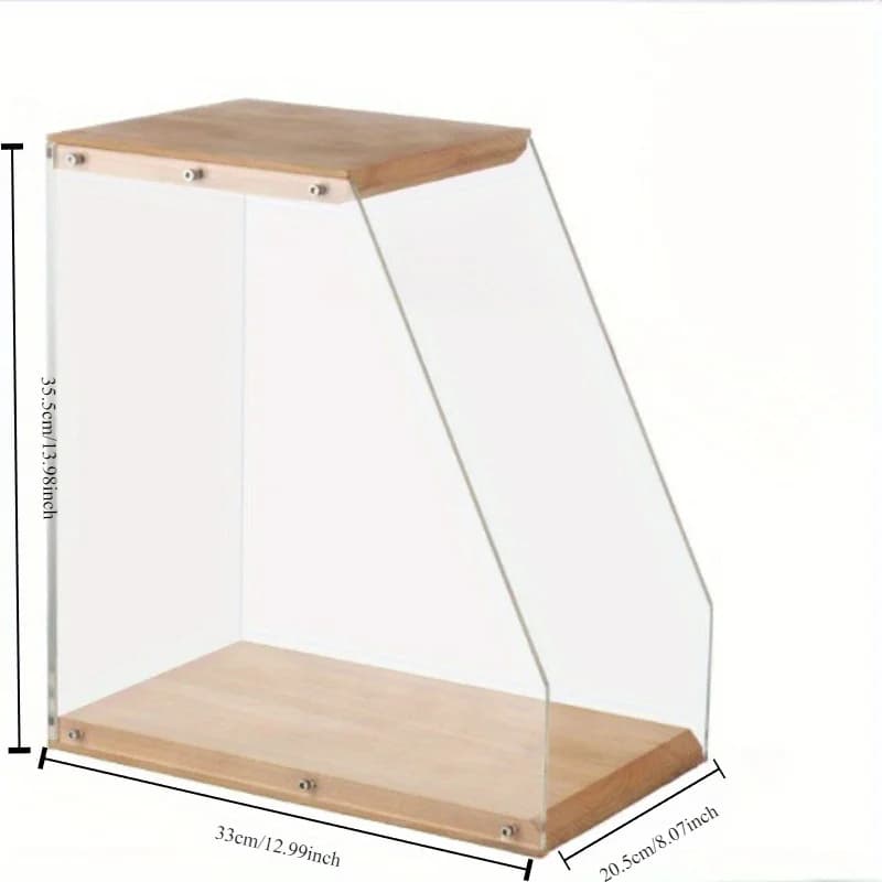 Support pour disques vinyles en bois et acrylique - Étagère de rangement de bureau pour disques viny