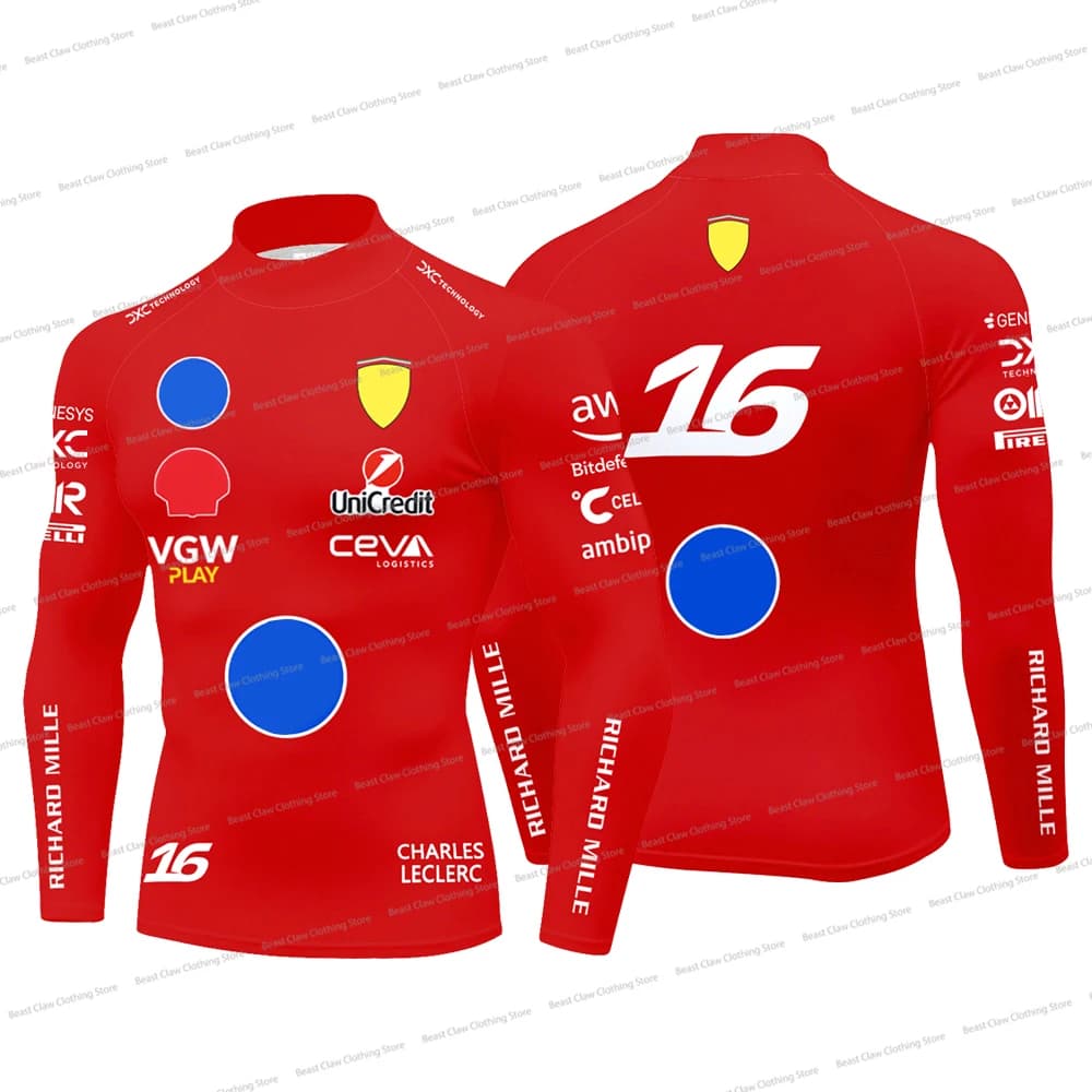 T-shirt de compression à col montant pour homme Hamilton 44, séchage rapide, pour sports de plein ai