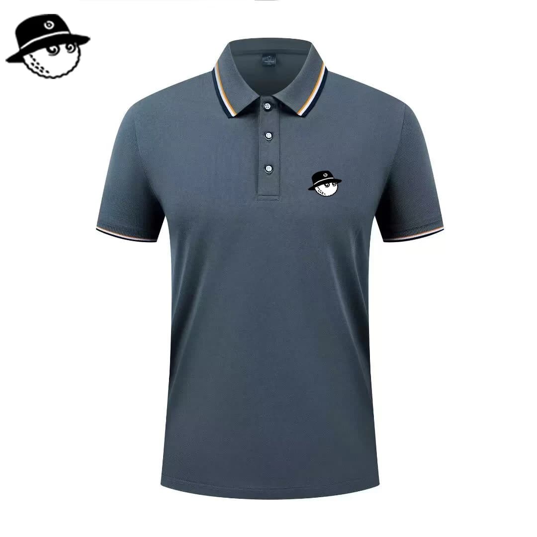 Polo pour homme, mode été, coupe slim, manches courtes, 100% polyester, décoration de poche factice,