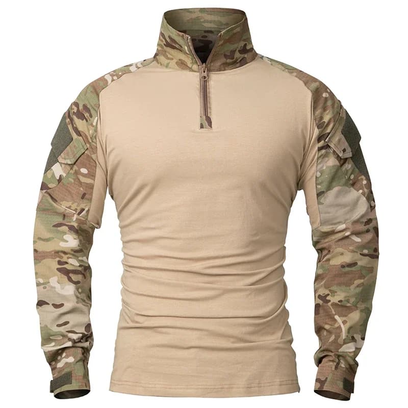 Chemises tactiques d'extérieur pour hommes, tenue à manches longues, chemise de Combat, fermeture éc