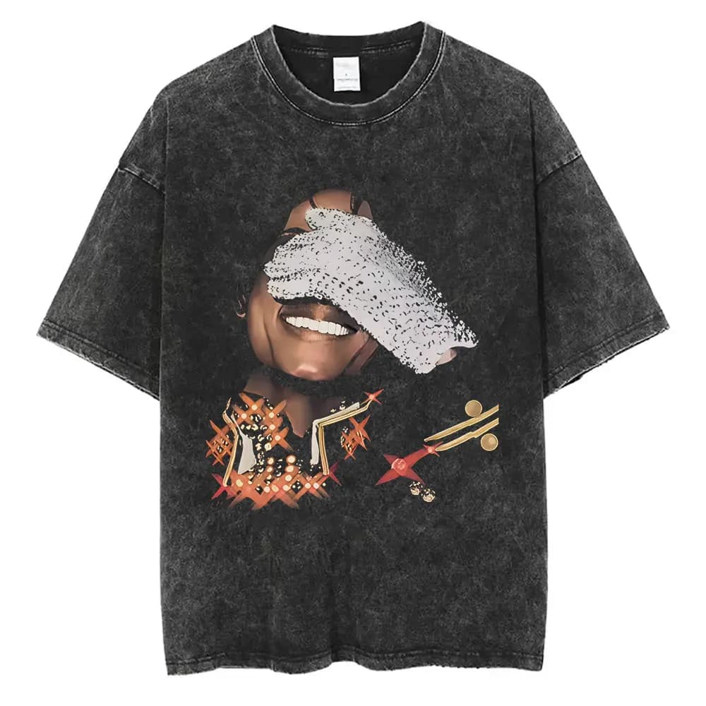 T-shirt graphique vintage lavé Michael Jackson King of Pop pour hommes et femmes, T-shirts rétro roc