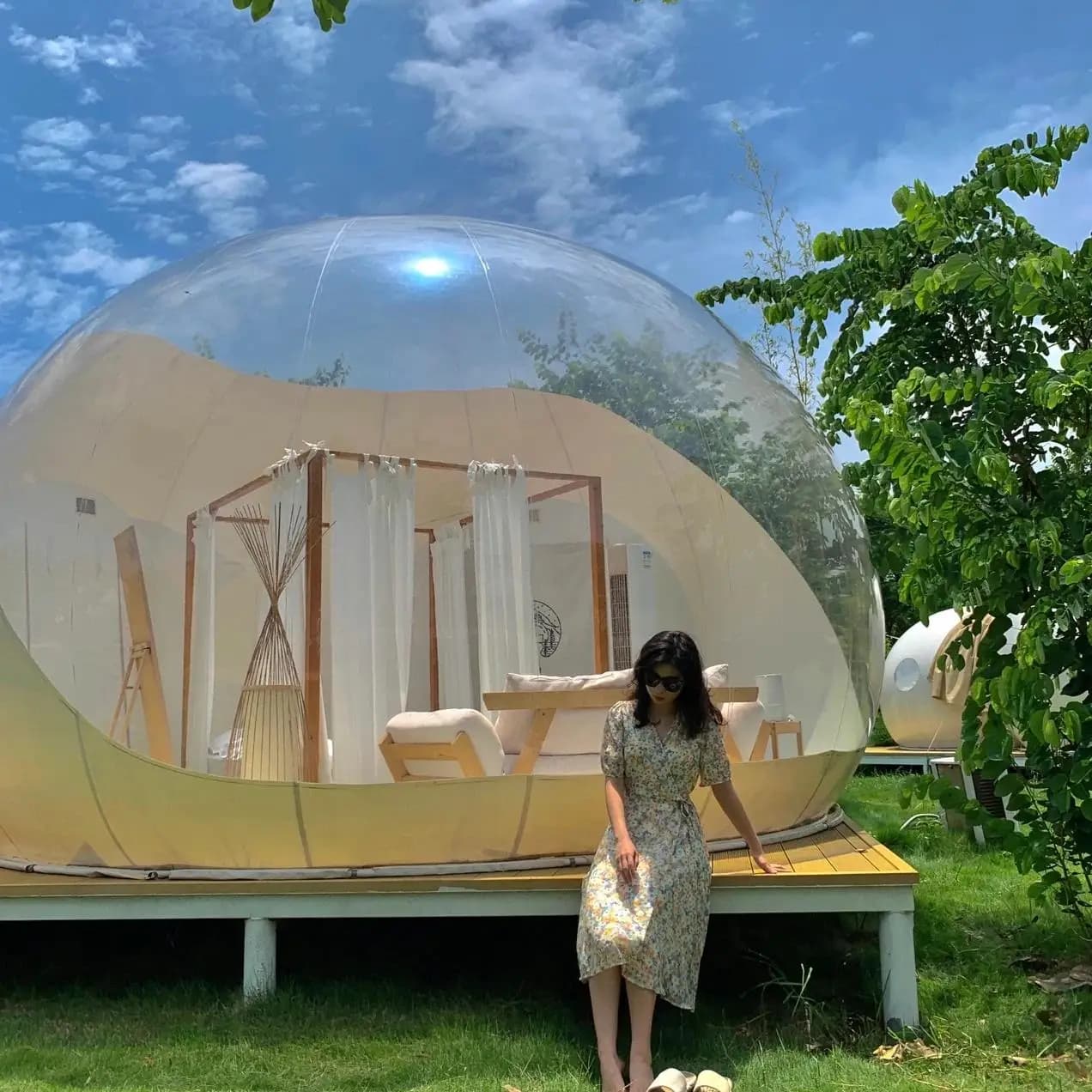 Maison à bulles gonflable transparente, tente en PVC Transparent, dôme de Glamping pour camping, une