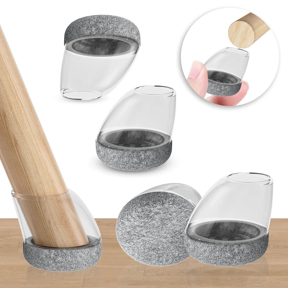 Protecteurs de jambes de chaise couvre-pieds 15-25 °   Coussinets en feutre à enveloppe épaisse diag