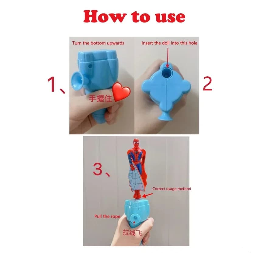 Anime Spiderman bambou libellule volant jouet Iron Man capitaine rotatif chaîne jouets volants jouet