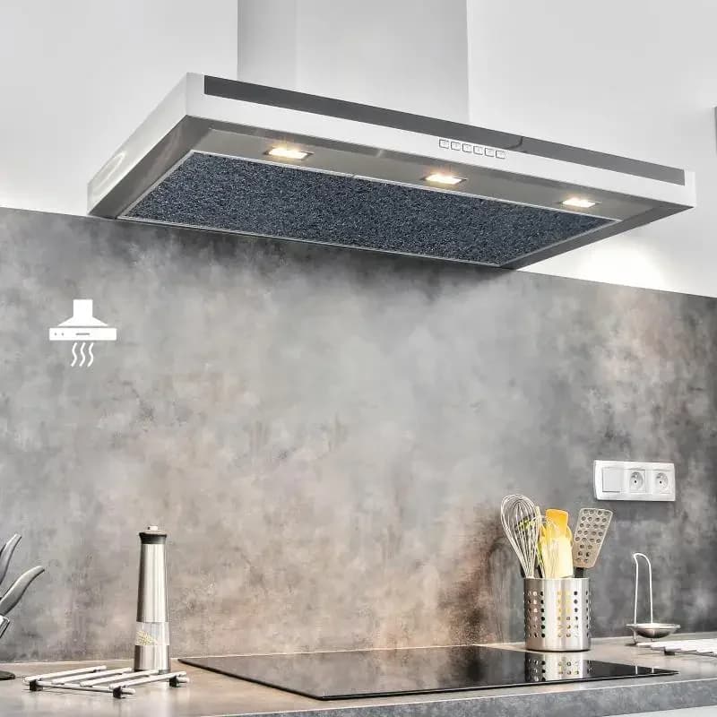 Extracteur de hotte de cuisine noire, filtre à charbon actif en coton pour ventilateur d'échappement