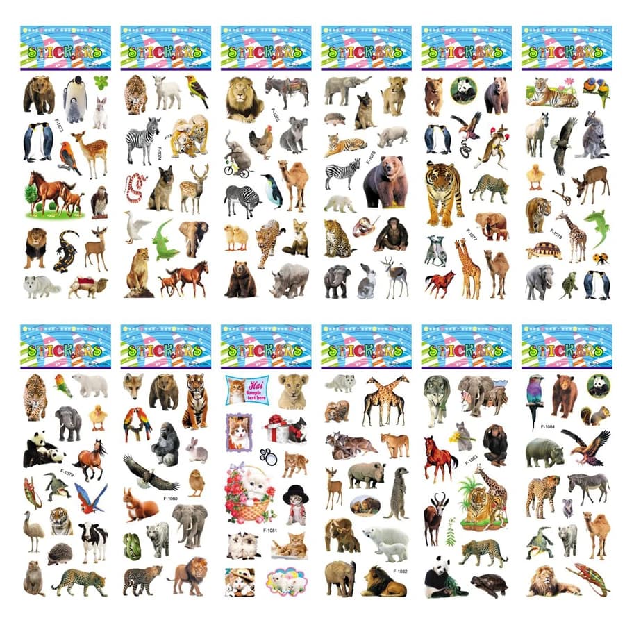 Autocollants gonflés pour enfants, 5 feuilles, cadeau d'anniversaire, de noël, du nouvel an, pour fi