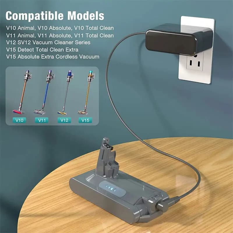 Adaptateur secteur pour aspirateur Dyson V10, V11, V12, V15, SV12, SV16, SV20, chargeur de batterie,
