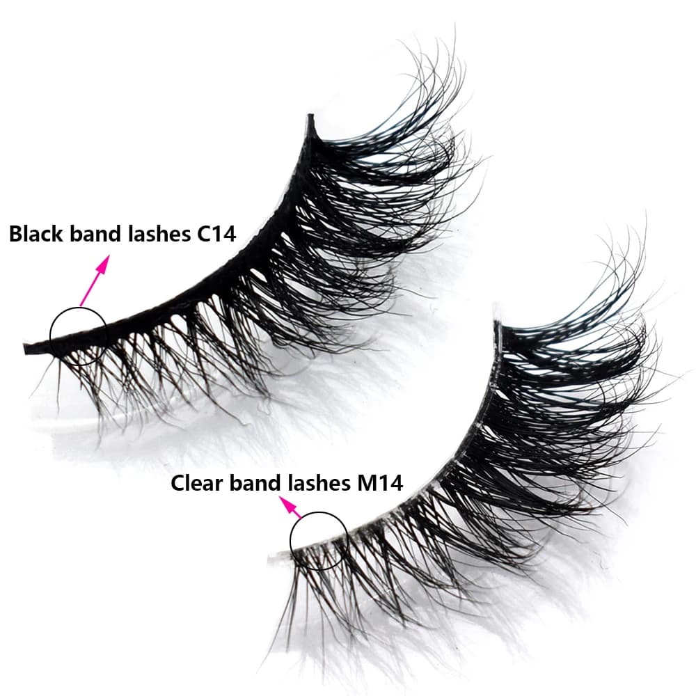 Articles en vrac 10/30/60/100 paires demi-cils de vison naturel longs moelleux vaporeux demi-cils Ex