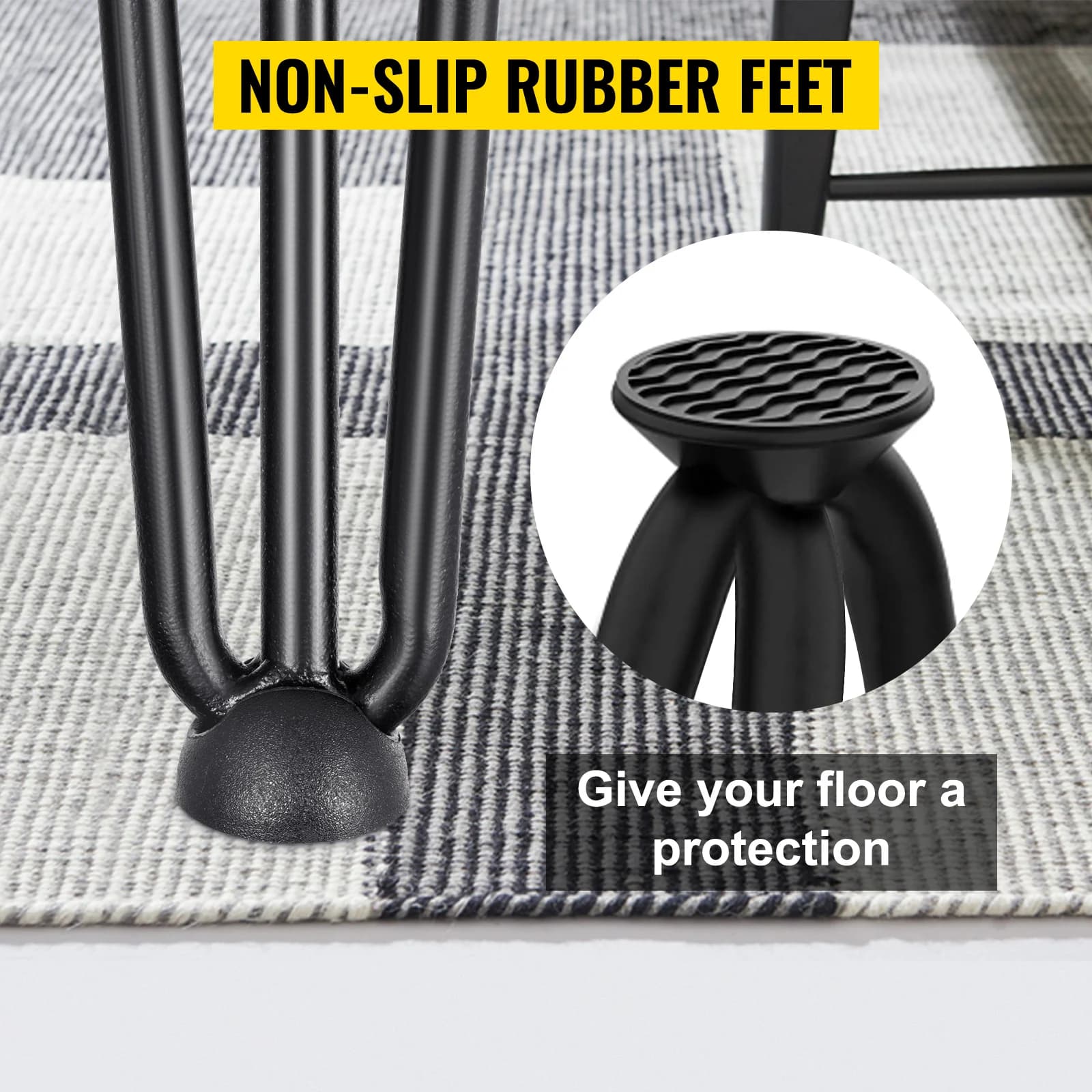 SucceBuy 4 pièces pieds de Table en métal 16-40 pouces 3 tiges pieds de meubles en épingle à cheveux