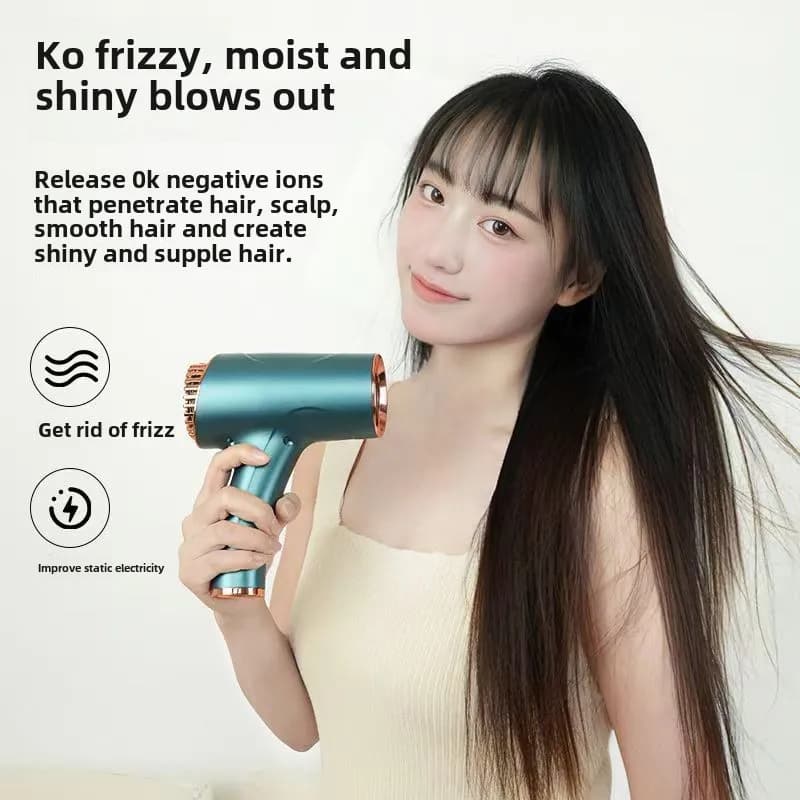 Mini sèche-cheveux professionnel portable sans fil, sèche-cheveux à ions négatifs haute puissance, p