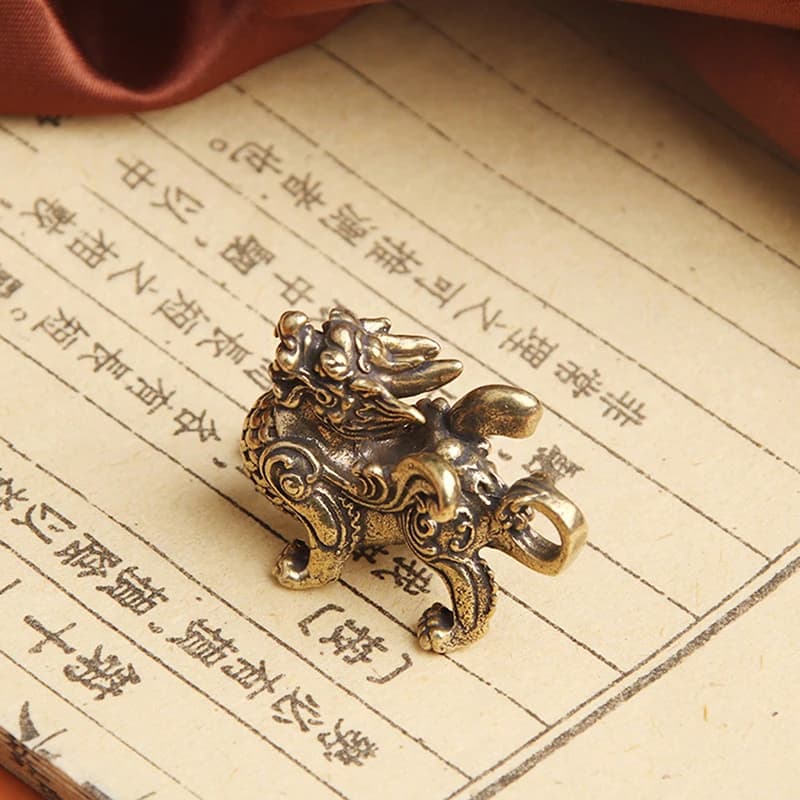 Kirin Feng Shui-Ornement en Cuivre Pur, Pendentif Orn Nairobi, Statue, Figurine Kylin, Richesse Illi