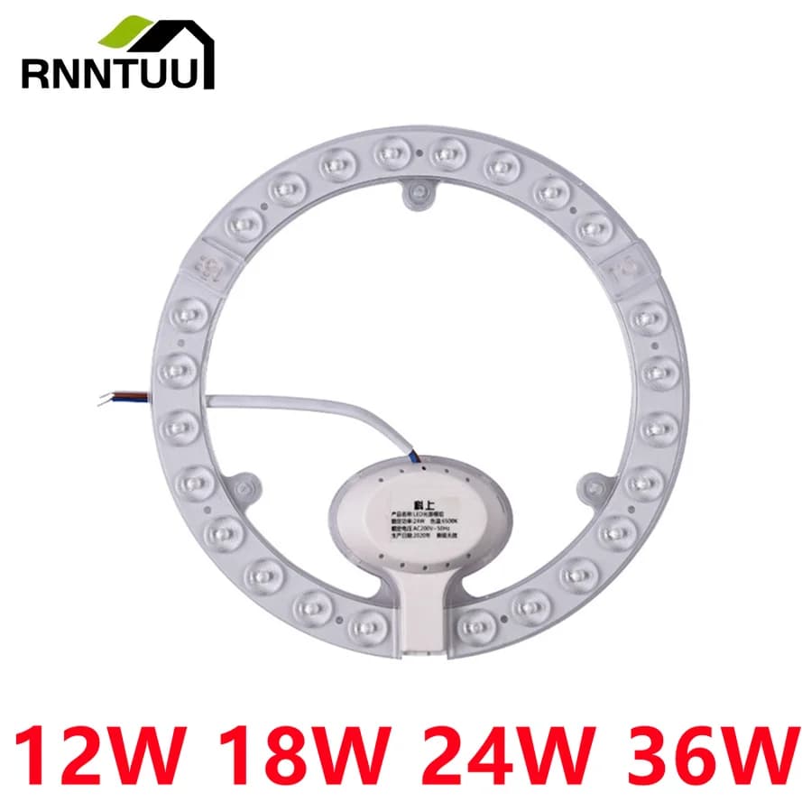 RnnTuu 12W 18W 24W 36W LED panneau d'anneau cercle lumière AC220V-240V LED panneau de plafond rond l