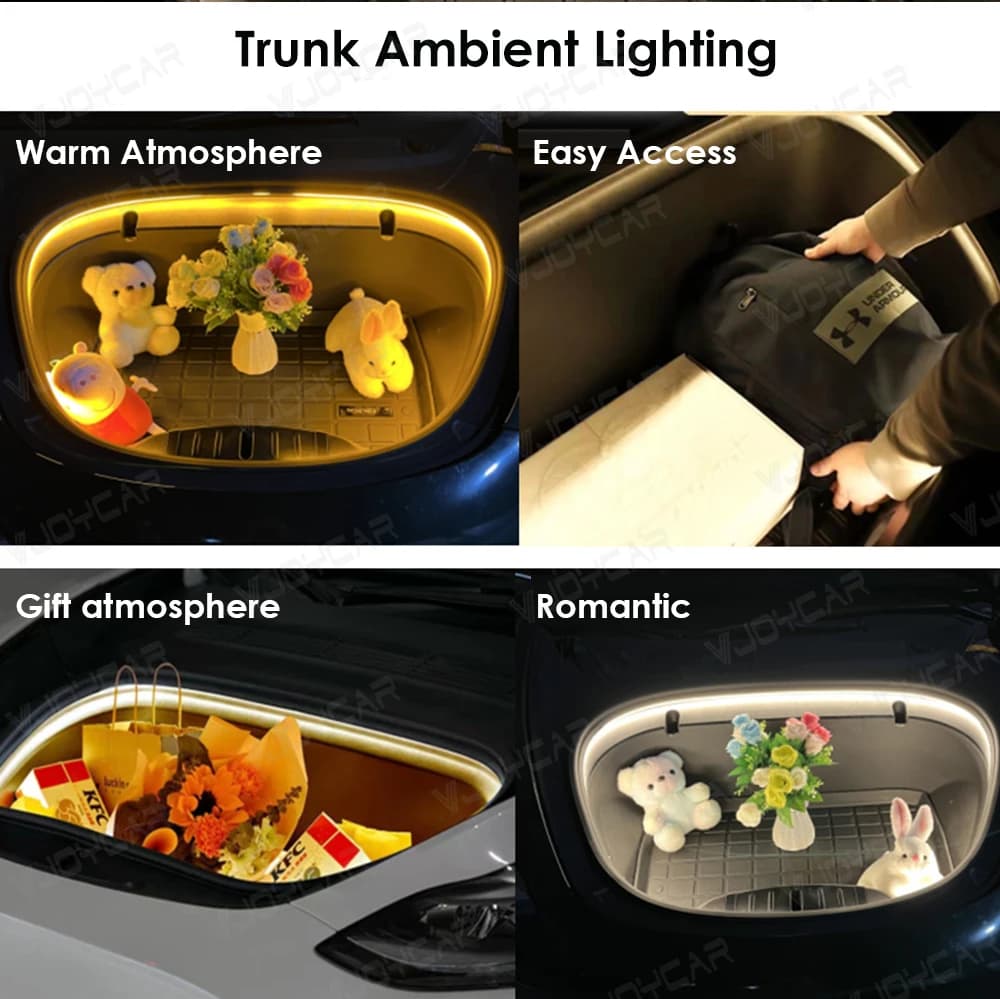 Bande LED lumineuse VJOYCAR pour coffre avant, éclairage modifié pour Tesla Model 3 Y S X 2018~2026,