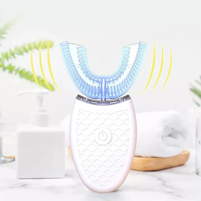 Brosse à dents électrique en forme de U pour adulte, brosse à dents à ultrasons, silicone résistant 