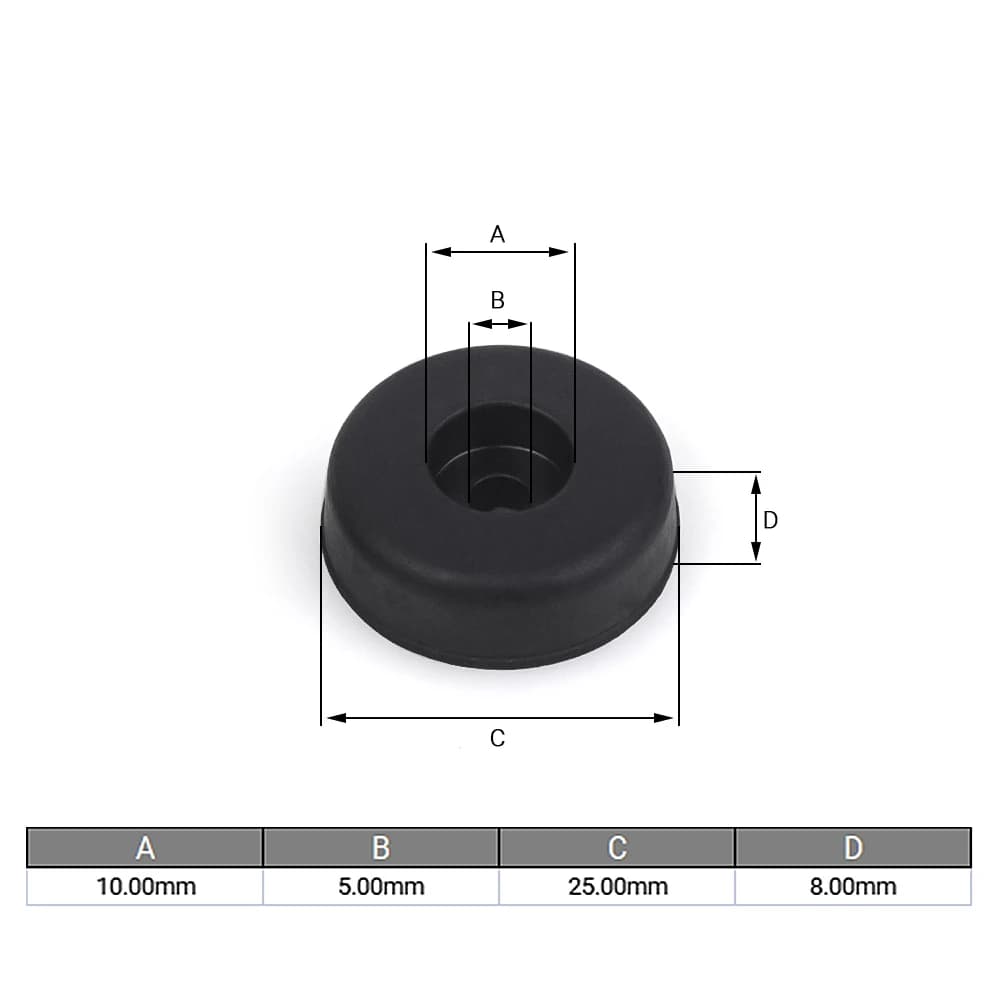 Pieds de polymères d'atterrissage en caoutchouc anti-vibration, butée d'extrémité durable, conjoncti