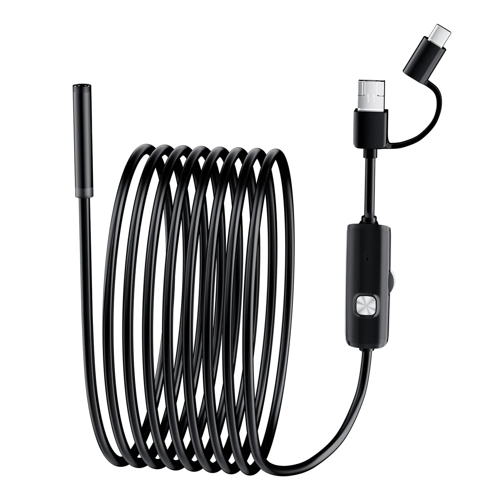 Caméra endoscopique Android Type C PC 7MM USB étanche pour inspection automobile 1-10m avec 6 LED