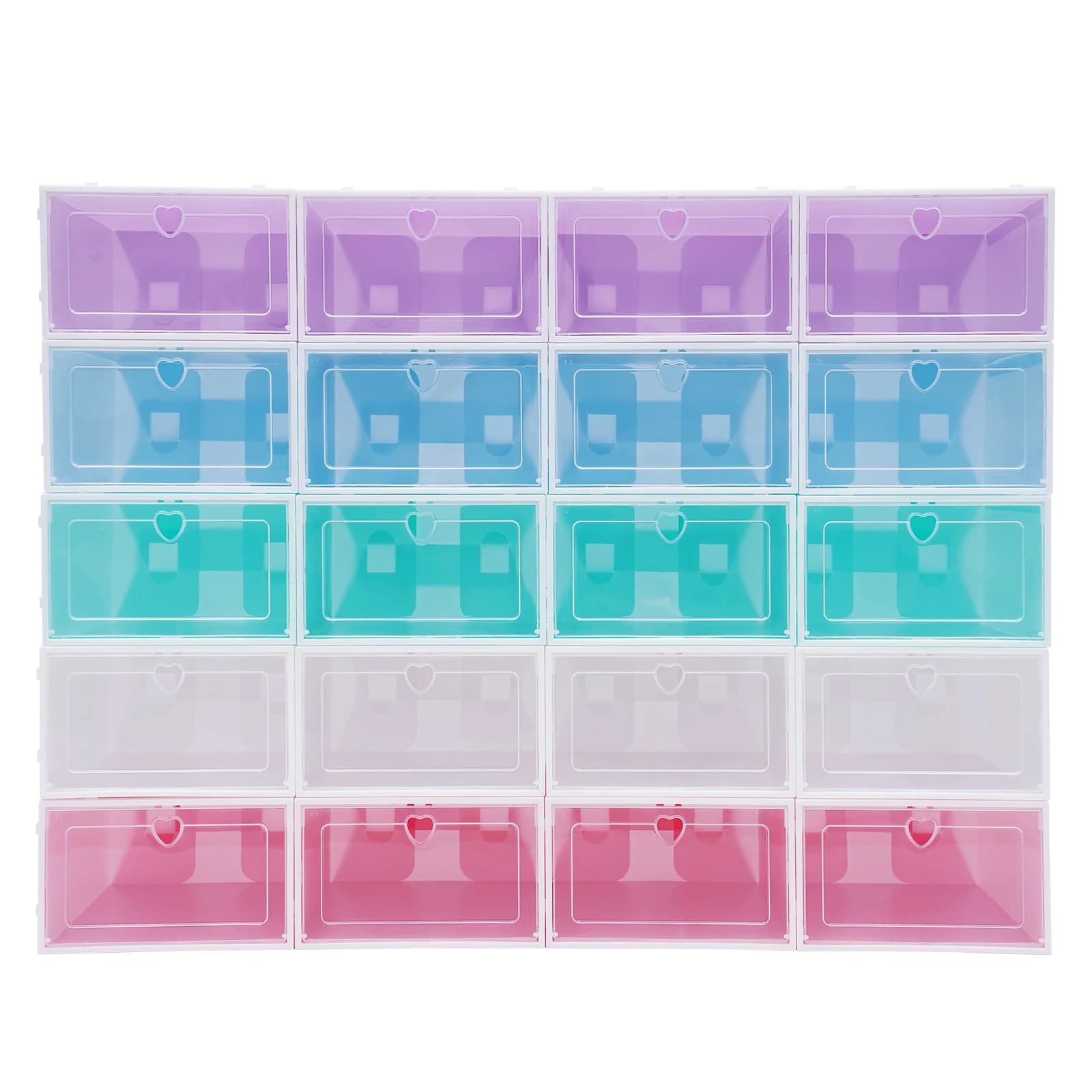 Boîtes de rangement empilables pour chaussures, 5 documents, boîtes à chaussures à rabat en plastiqu