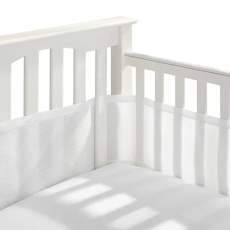 Doublure de lit en maille respirante pour lit de bébé, garde-corps en coton, pare-chocs épais, prote