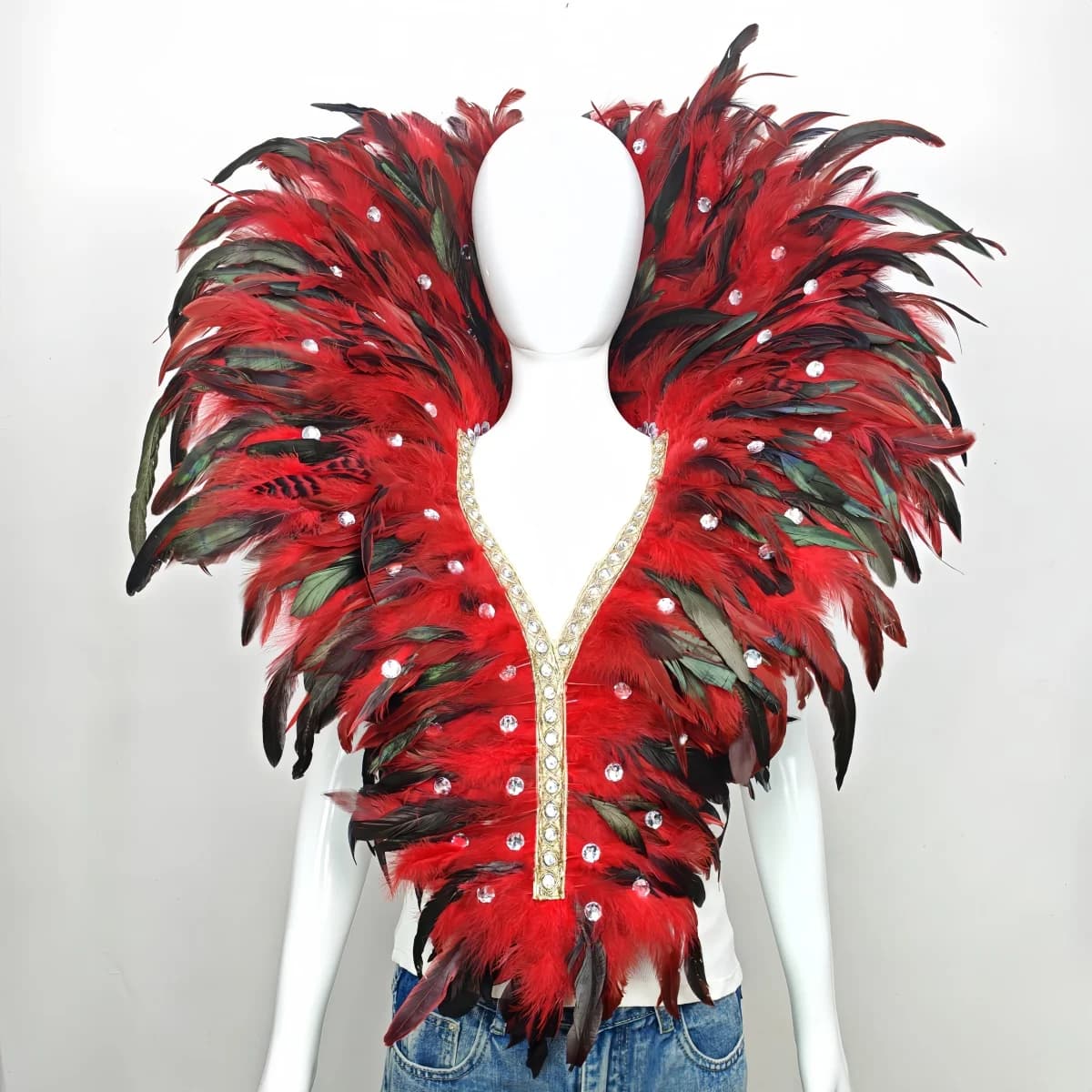 Robe de bal de remise de diplôme unisexe, accessoires de carnaval, châle en plumes, maquillage sur s