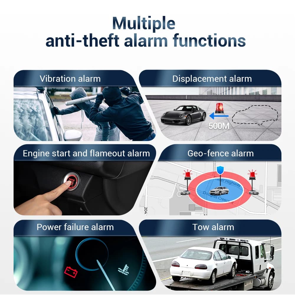 GPS Rastreador voiture 4G GPS Tracker MiCODUS MV810G 9-95V porte ouverte alerte coupure carburant Mi