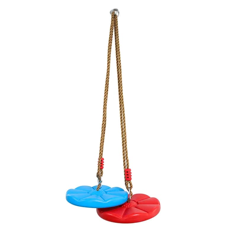 Balançoire à disque pour enfants, Sports d'intérieur et d'extérieur, rouge et bleu, pétale octogonal