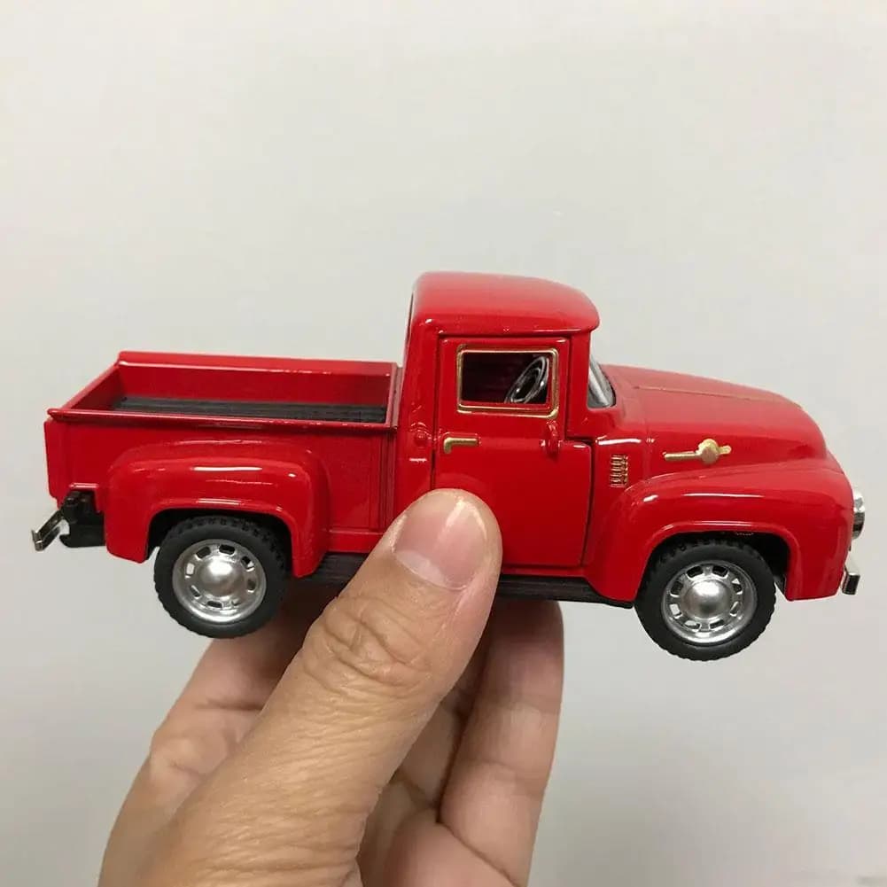 Modèle de camion en métal rouge, alliage Vintage, Mini voiture moulée sous pression, décor de Collec