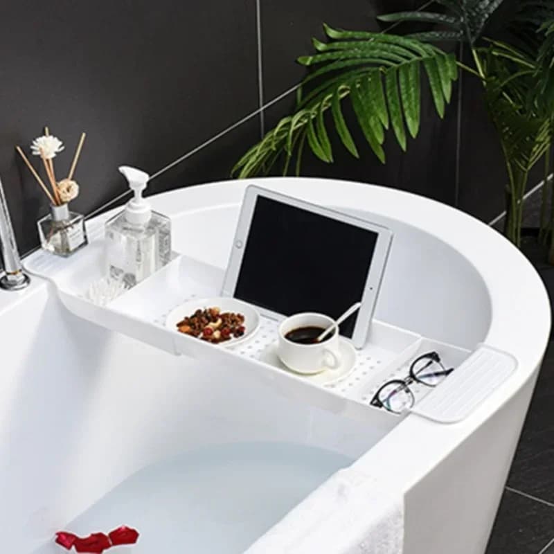 Support de rangement de baignoire rétractable multifonction, plateau de bain, étagère de rangement d
