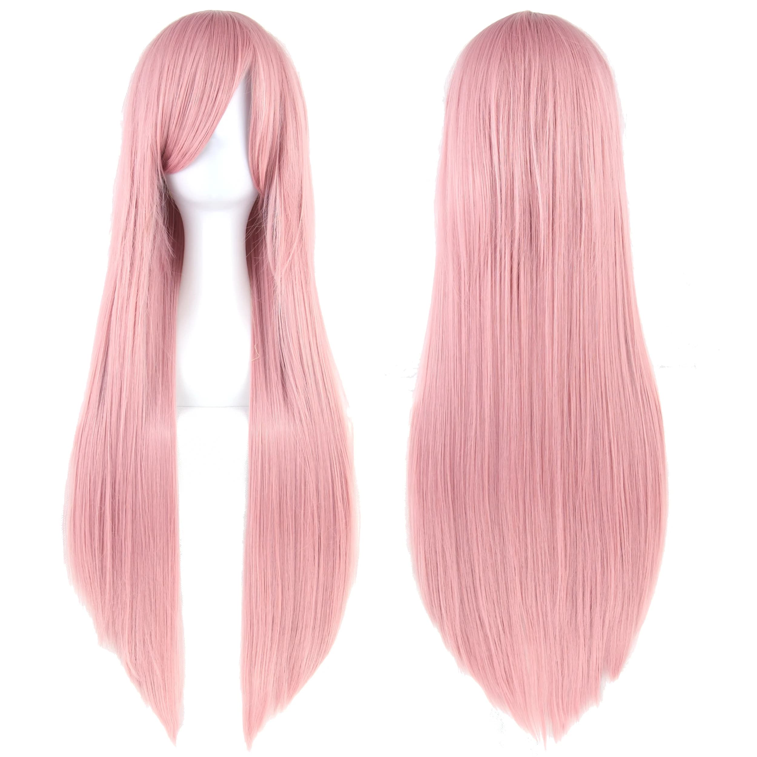Perruque synthétique lisse rose avec frange pour Anime Hinagiku Katsura Cosplay Megurine Luka, perru