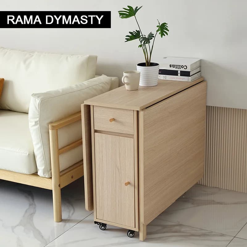 Table de salle à manger pliante extensible avec cuir chevelu tombant, table peu encombrante pour sal