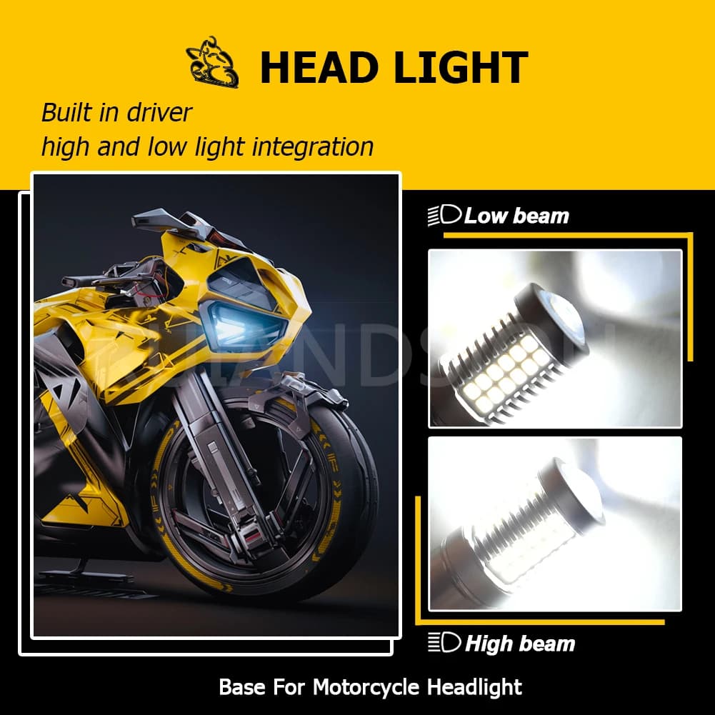Ampoule de phare de Moto Led 6V P15D H6M H6 H4 BA20D, 2835 puces, lampe pour Scooter, accessoires de